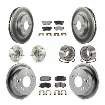Kit de plaquettes de rotor de frein enduites de roulement de moyeu avant et arrière (10 pièces) pour Hyundai Tucson Ki