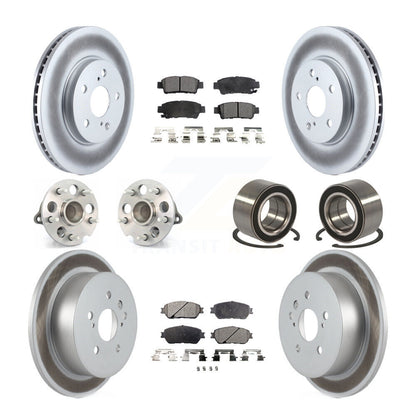 Kit de rotor et de plaquettes de frein revêtus de roulement de moyeu avant et arrière (10 pièces) pour Toyota Sienna FW