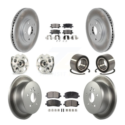Kit de rotor et de plaquettes de frein revêtus de roulement de moyeu avant et arrière (10 pièces) pour Toyota Highlande