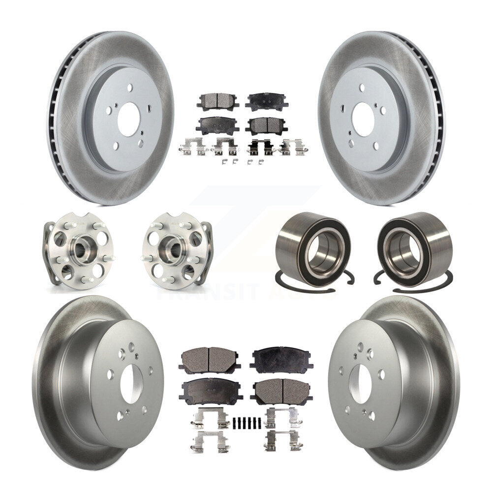 Kit de rotor et de plaquettes de frein revêtus de roulement de moyeu avant et arrière (10 pièces) pour Lexus RX350 RX33