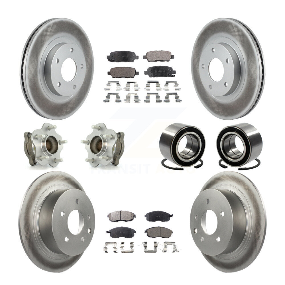 Kit de plaquettes de rotor de frein à disque revêtues de roulement de moyeu avant et arrière (10 pièces) pour Nissan Altim