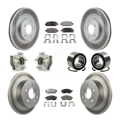 Kit de plaquettes de rotor de frein à disque revêtues de roulement de moyeu avant et arrière (10 pièces) pour Nissan Altim