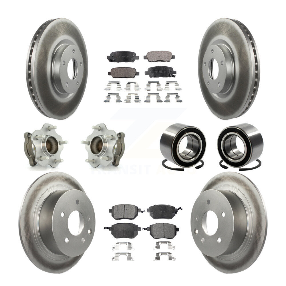 Kit de plaquettes de rotor de frein, roulement de moyeu avant et arrière (10 pièces) pour Nissan Altima Maxim