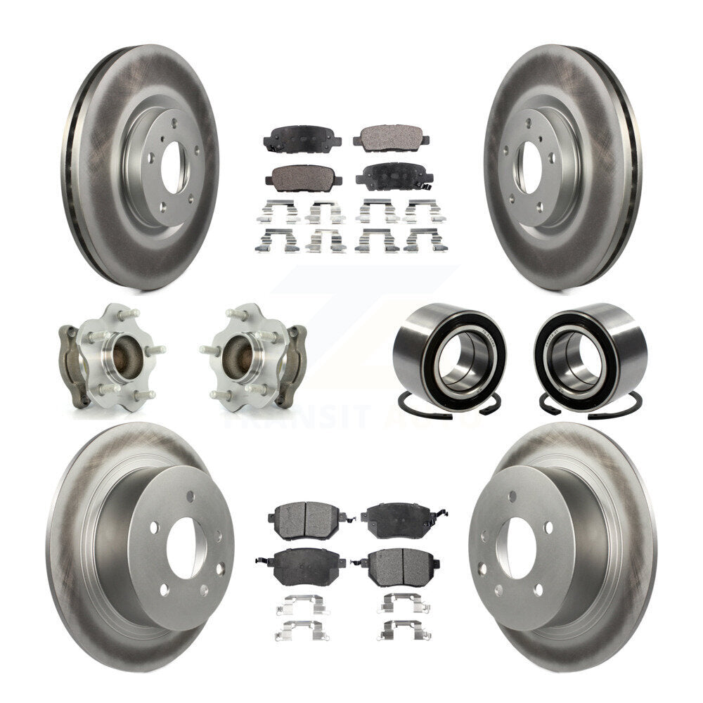 Kit de plaquettes de rotor de frein, roulement de moyeu avant et arrière (10 pièces) pour Nissan Altima Maxim
