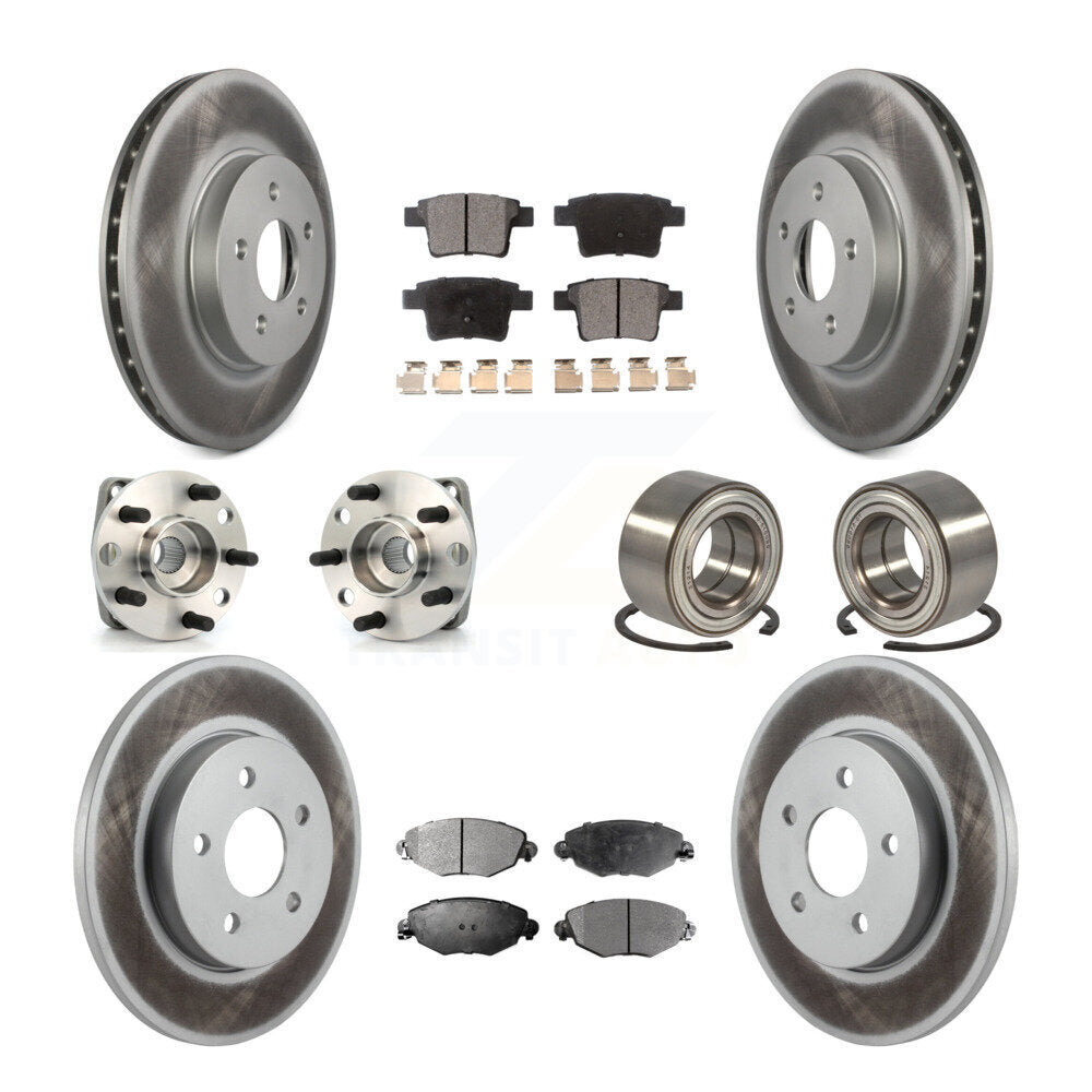 Kit de plaquettes de rotor de frein revêtues de roulement de moyeu avant et arrière (10 pièces) pour Jaguar X-Typ 06-08