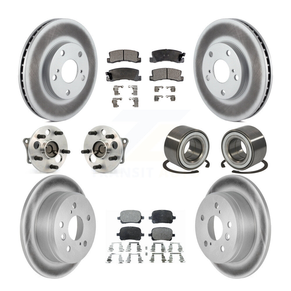 Kit de plaquettes de Rotor de frein revêtues de roulement de moyeu avant et arrière (10 pièces) pour Toyota Camry Solar
