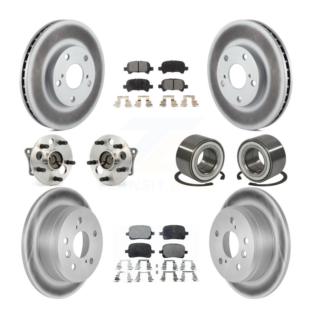 Kit de plaquettes de Rotor de frein revêtues de roulement de moyeu avant et arrière (10 pièces) pour Toyota Camry Solar