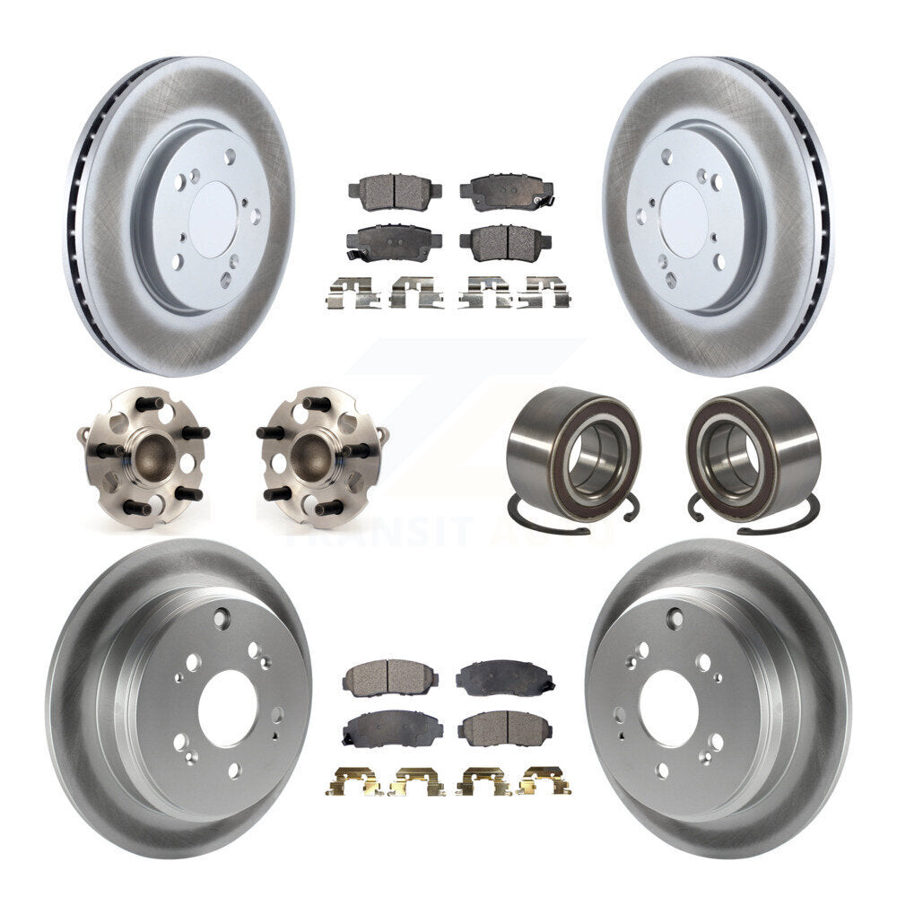 Kit de plaquettes de rotor de frein revêtues de roulement de moyeu avant et arrière (10 pièces) pour Honda Odysse 05-10