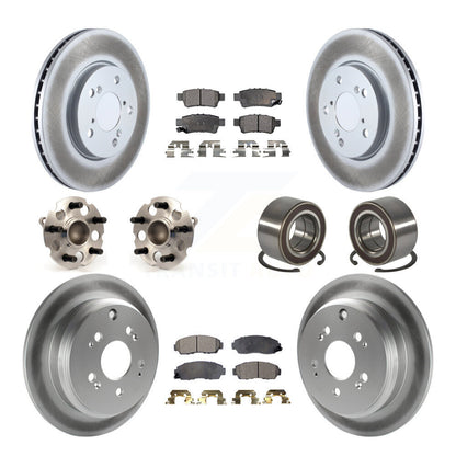 Kit de plaquettes de rotor de frein revêtues de roulement de moyeu avant et arrière (10 pièces) pour Honda Odysse 05-10