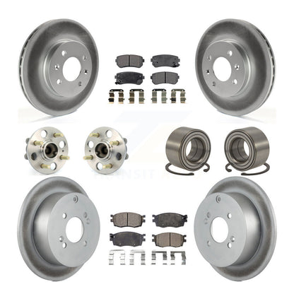 Kit de plaquettes de rotor de frein enduites de roulement de moyeu avant et arrière (10 pièces) pour Hyundai Accent Ki