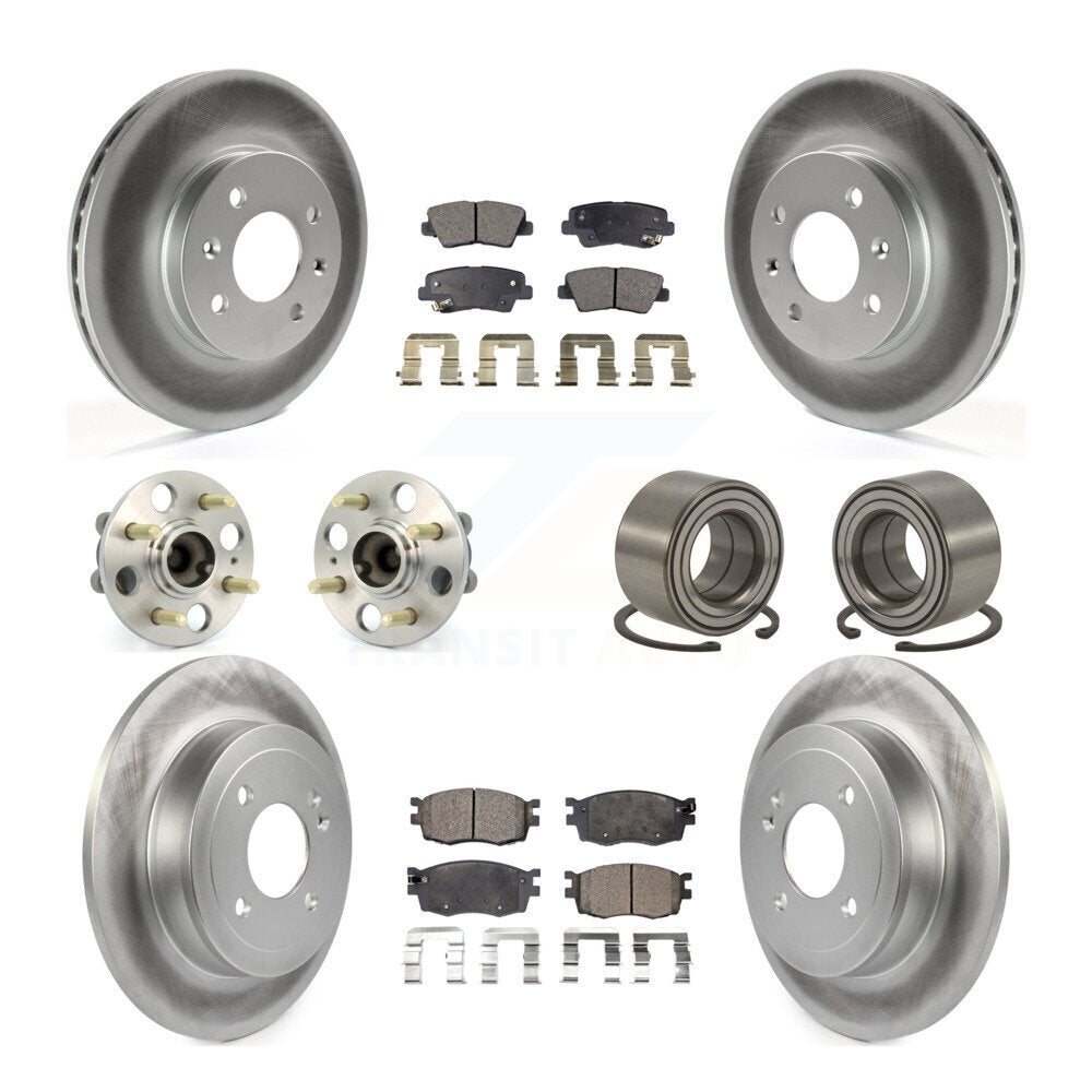 Kit de plaquettes de Rotor de frein à disque revêtu de roulement de moyeu avant et arrière (10 pièces) pour Hyundai Accen