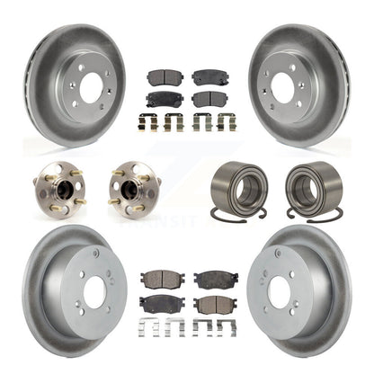 Kit de plaquettes de rotor de frein enduites de roulement de moyeu avant et arrière (10 pièces) pour Hyundai Accent Ki