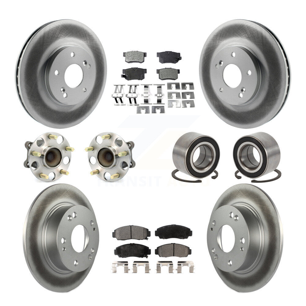 Kit de plaquettes de rotor de frein revêtues de roulement de moyeu avant et arrière (10 pièces) pour Acura TS 2004 – 2008