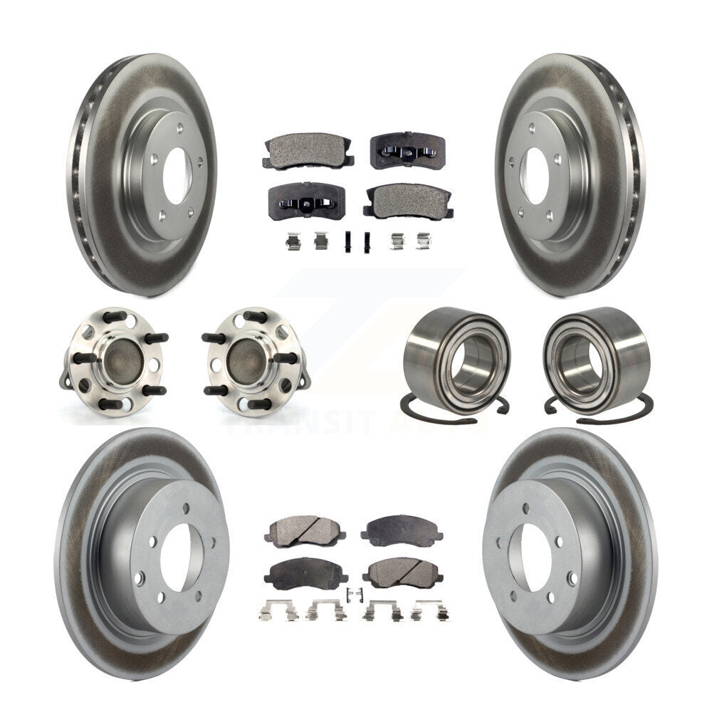Kit de plaquettes de rotor de frein, roulement de moyeu avant et arrière (10 pièces) pour Jeep Patriot Compas