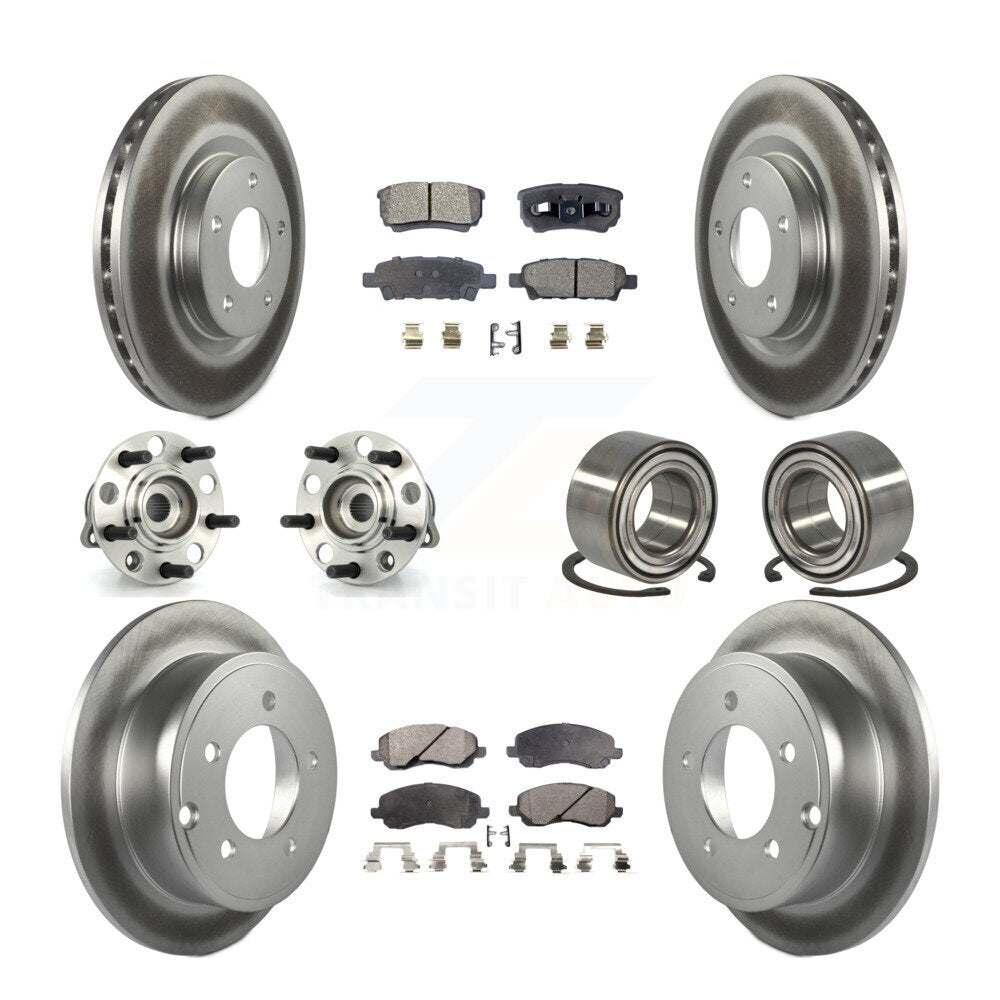 Kit de plaquettes de rotor de frein, roulement de moyeu avant et arrière (10 pièces) pour Jeep Patriot Compas