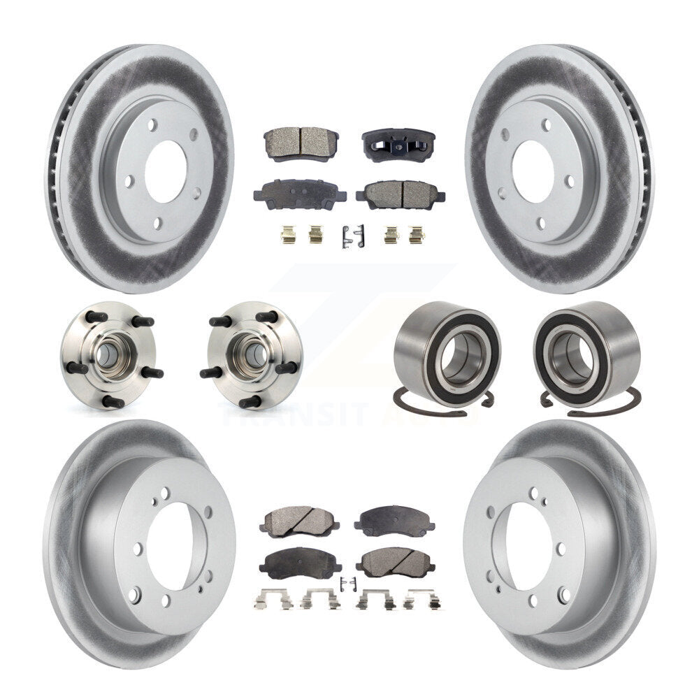 Kit de rotor et de plaquettes de frein revêtus de roulement de moyeu avant et arrière (10 pièces) pour Mitsubishi Lance
