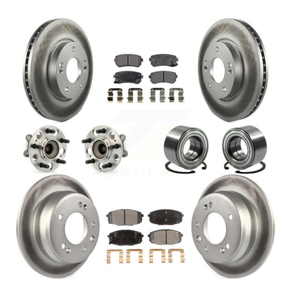 Kit de rotor et de plaquettes de frein revêtus de roulement de moyeu avant et arrière (10 pièces) pour Hyundai Elantr