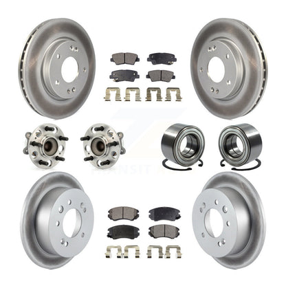 Kit de rotor et de plaquettes de frein revêtus de roulement de moyeu avant et arrière (10 pièces) pour Hyundai Elantr