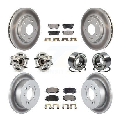 Kit de rotor et de plaquettes de frein revêtus de roulement de moyeu avant et arrière (10 pièces) pour Hyundai Elantr