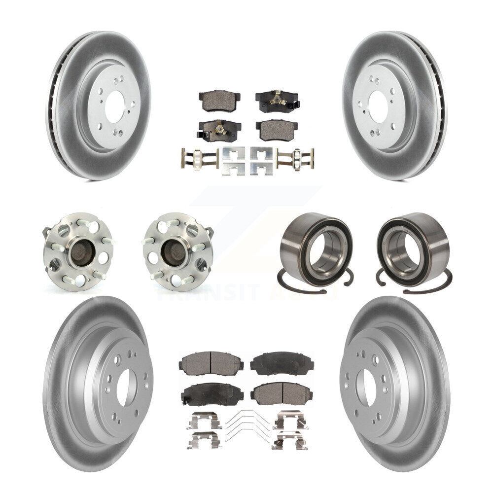 Kit de plaquettes de Rotor de frein revêtues de roulement de moyeu avant et arrière (10 pièces) pour Honda Crosstour FW