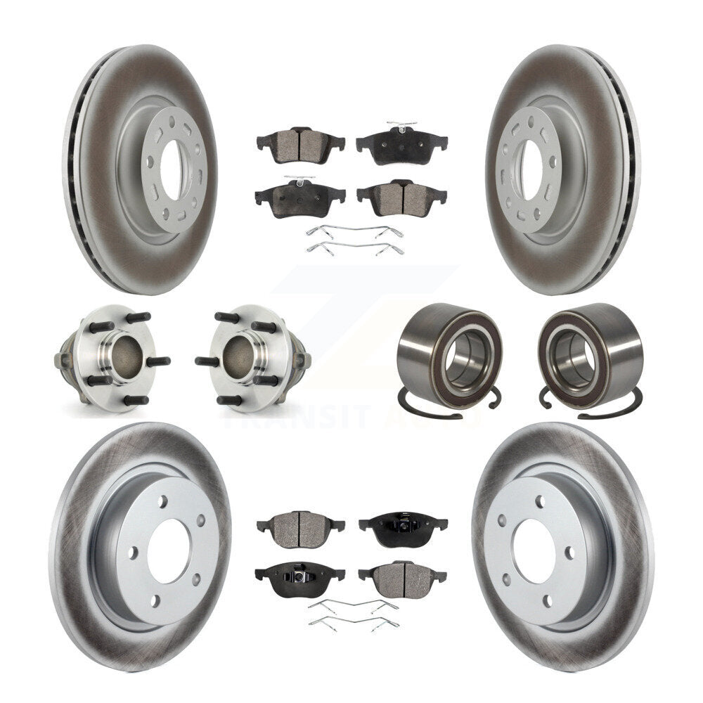 Kit de plaquettes de rotor de frein à disque revêtues de roulement de moyeu avant et arrière (10 pièces) pour Mazda 3 Spor