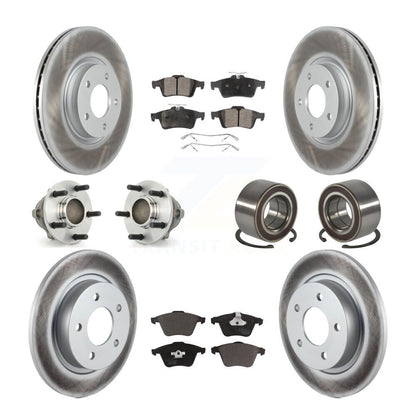 Kit de rotors et plaquettes de frein à disque revêtus de roulements de moyeu avant et arrière (10 pièces) pour Mazda