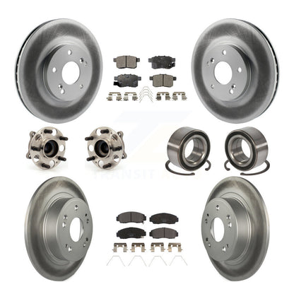 Kit de plaquettes de rotor de frein enduites de roulement de moyeu avant et arrière (10 pièces) pour Honda Accord Acur