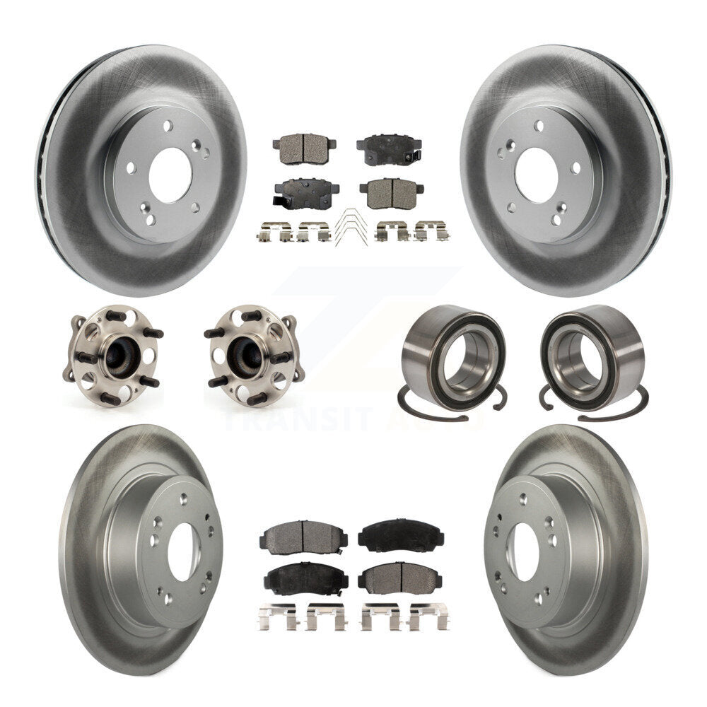Kit de plaquettes de rotor de frein enduites de roulement de moyeu avant et arrière (10 pièces) pour Honda Accord Acur