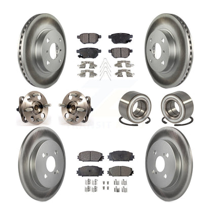 Kit de rotor et de plaquettes de frein à disque revêtus de roulement de moyeu avant et arrière (10 pièces) pour Toyota Yari