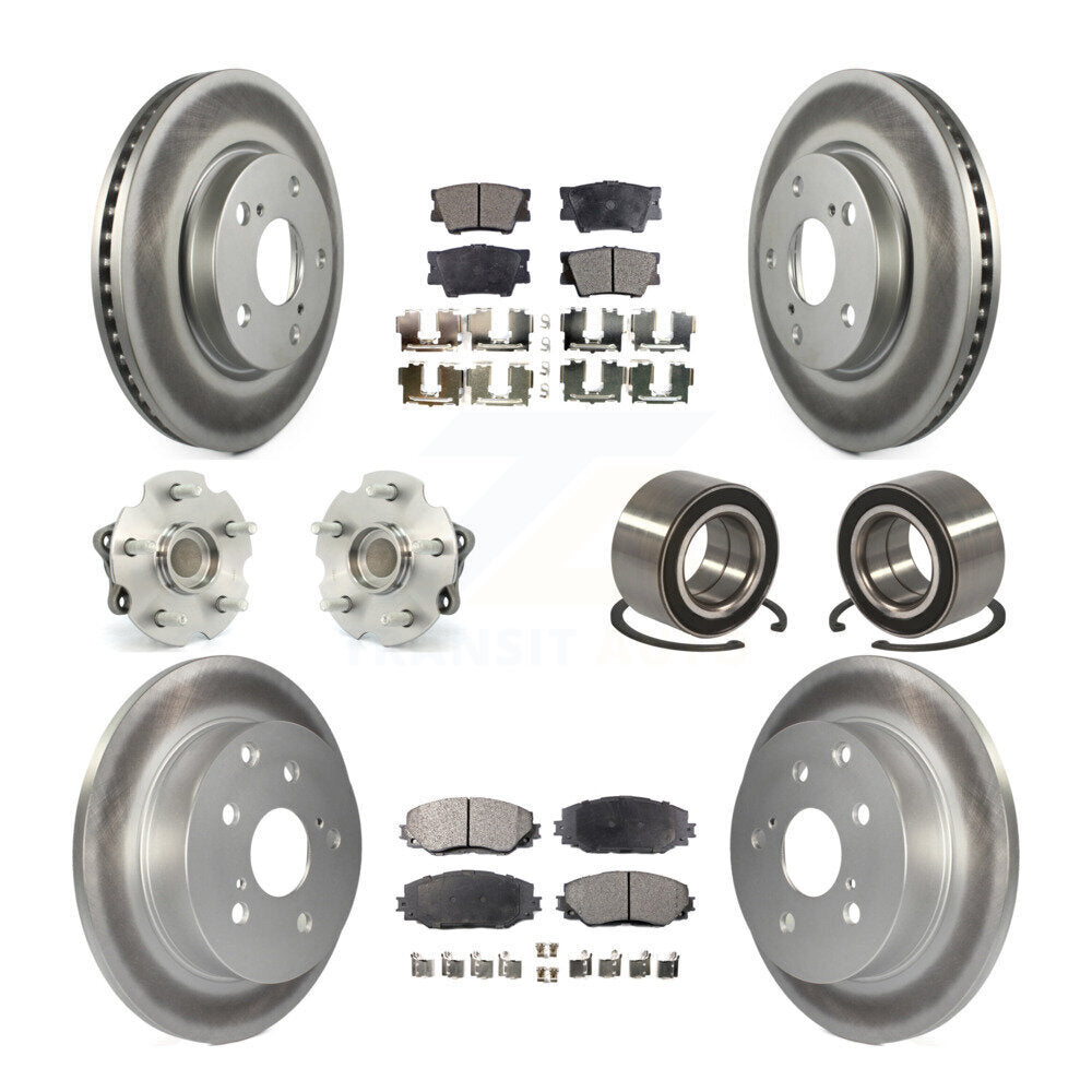 Kit de rotor et de plaquettes de frein revêtus de roulement de moyeu avant et arrière (10 pièces) pour Lexus HS250 2010