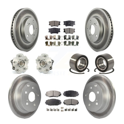 Kit de rotor et de plaquettes de frein revêtus de roulement de moyeu avant et arrière (10 pièces) pour Lexus HS250 2010
