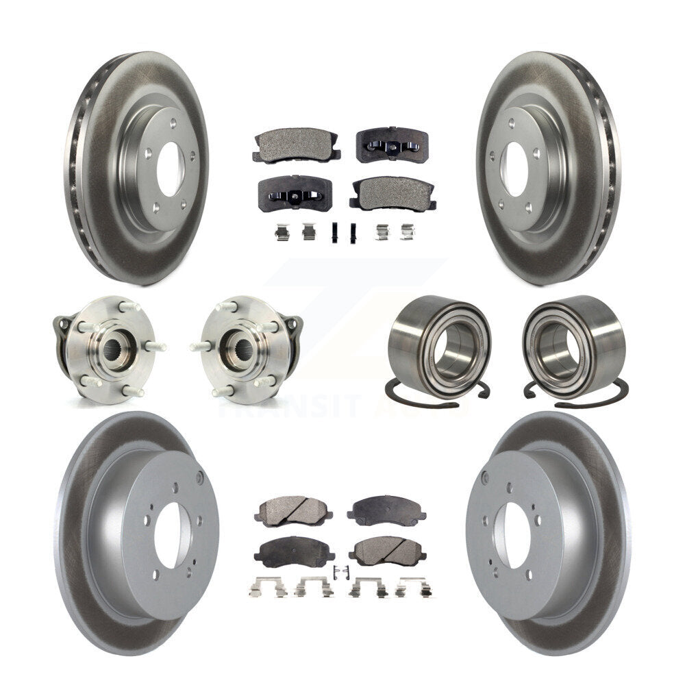 Kit de plaquettes de rotor de frein, roulement de moyeu avant et arrière (10 pièces) pour Mitsubishi Outlande