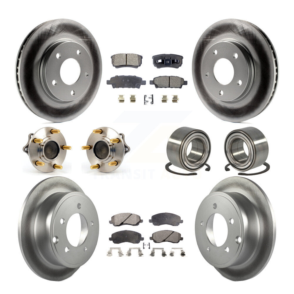 Kit de rotor et de plaquettes de frein revêtus de roulement de moyeu avant et arrière (10 pièces) pour Mitsubishi Lance
