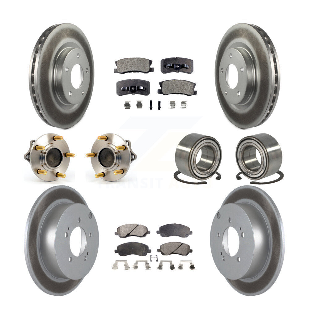 Kit de plaquettes de rotor de frein, roulement de moyeu avant et arrière (10 pièces) pour Mitsubishi Outlande