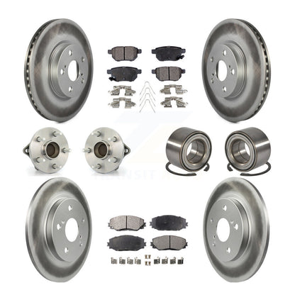 Kit de plaquettes de rotor de frein à disque revêtues de roulement de moyeu avant et arrière (10 pièces) pour Toyota Matri