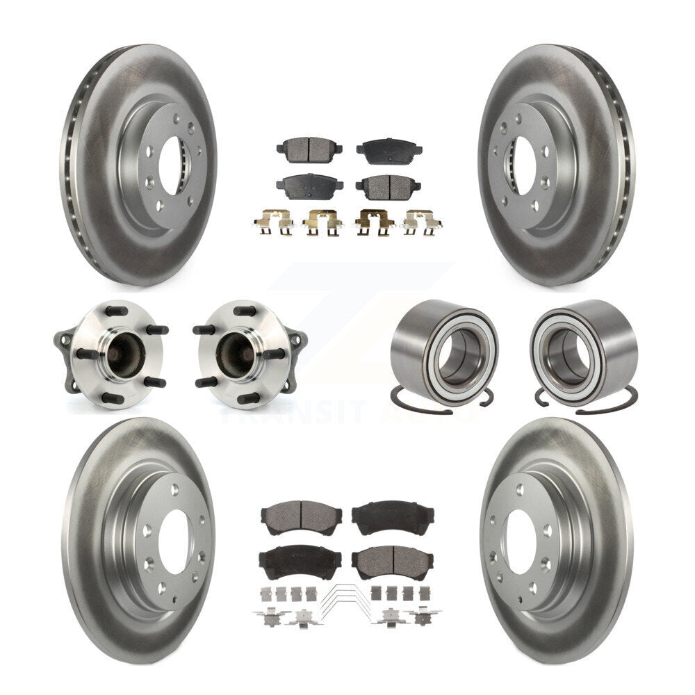 Kit de plaquettes de rotor de frein enduites de roulement de moyeu avant et arrière (10 pièces) pour Mazda 6 3.7 09-13