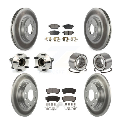 Kit de plaquettes de rotor de frein enduites de roulement de moyeu avant et arrière (10 pièces) pour Mazda 6 3.7 09-13