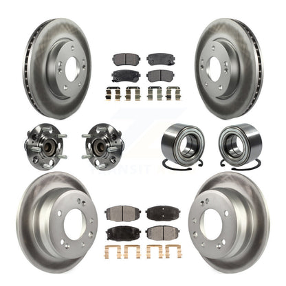 Kit de rotor et de plaquettes de frein revêtus de roulement de moyeu avant et arrière (10 pièces) pour Hyundai Elantr