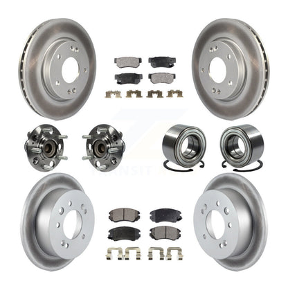 Kit de rotor et de plaquettes de frein revêtus de roulement de moyeu avant et arrière (10 pièces) pour Hyundai Elantr