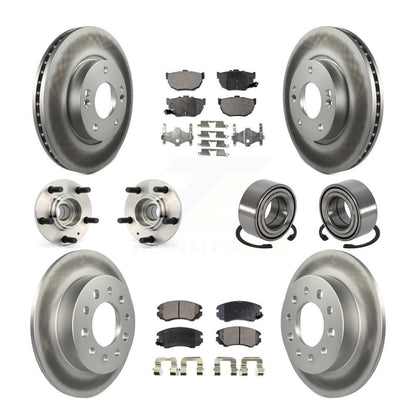 Kit de rotor et de plaquettes de frein revêtus de roulement de moyeu avant et arrière (10 pièces) pour Hyundai Tiburo