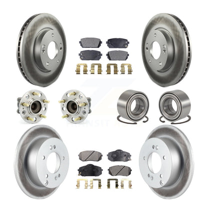 Kit de plaquettes de rotor de frein revêtues de roulement de moyeu avant et arrière (10 pièces) pour Kia Rond 2010 – 2012