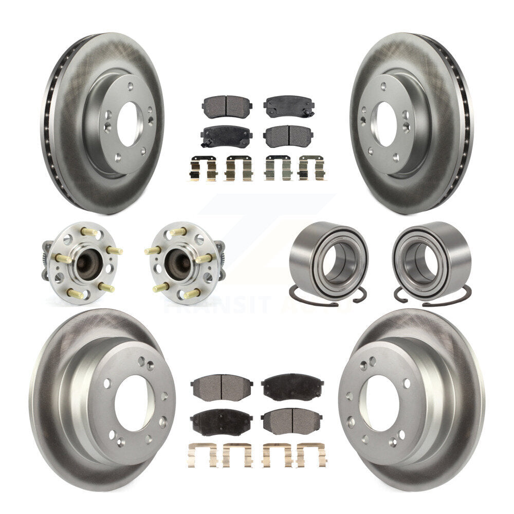 Kit de plaquettes de rotor de frein enduites de roulement de moyeu avant et arrière (10 pièces) pour Hyundai Tucson Ki