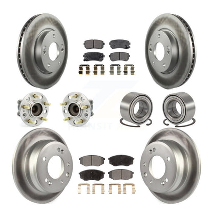 Kit de plaquettes de rotor de frein enduites de roulement de moyeu avant et arrière (10 pièces) pour Hyundai Tucson Ki