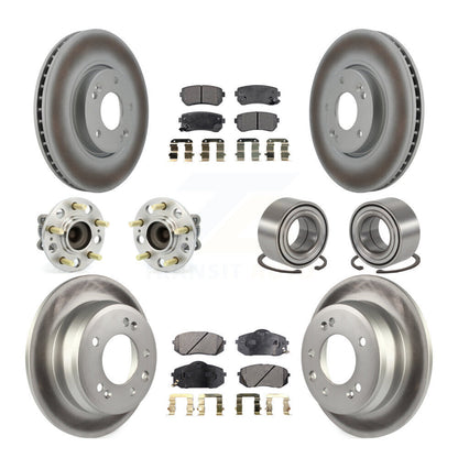 Kit de plaquettes de rotor de frein enduites de roulement de moyeu avant et arrière (10 pièces) pour Hyundai Tucson Ki