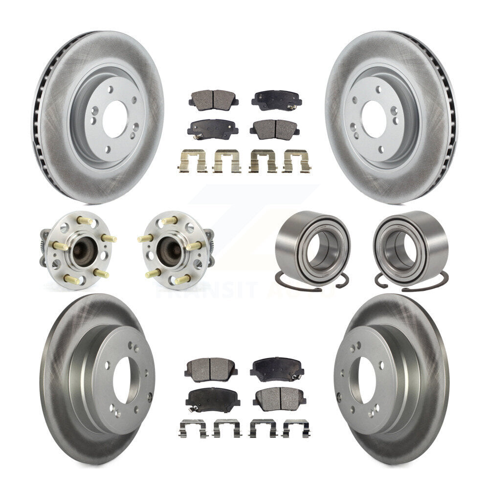 Kit de plaquettes de rotor de frein à disque revêtues de roulement de moyeu avant et arrière (10 pièces) pour Hyundai Azer