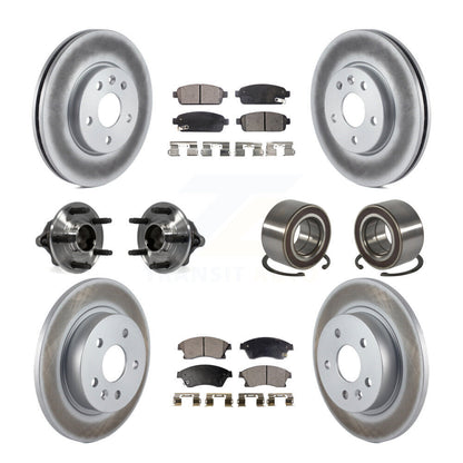 Kit de rotor et de plaquettes de frein revêtus de roulement de moyeu avant et arrière (10 pièces) pour Chevrolet Soni