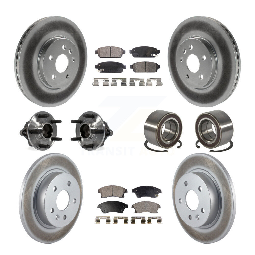 Kit de plaquettes de rotor de frein enduites de roulement de moyeu avant et arrière (10 pièces) pour Chevrolet Sonic R