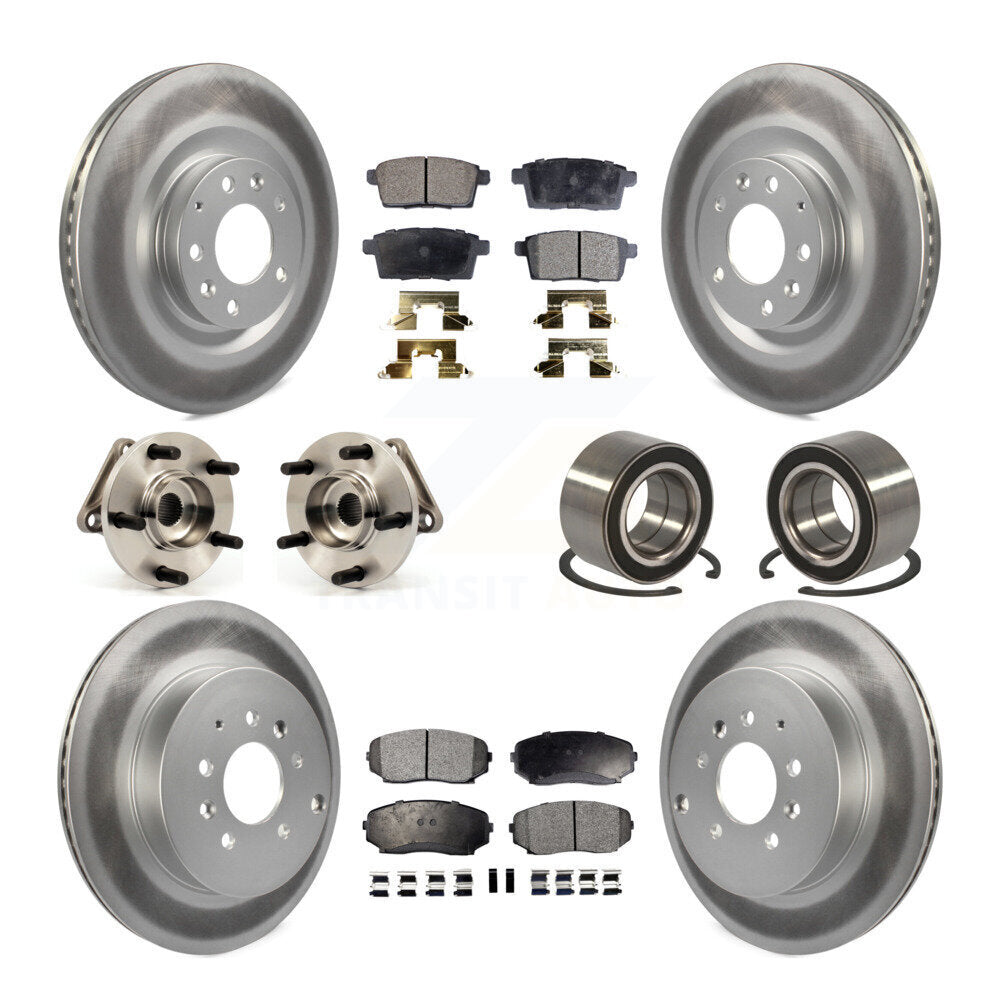 Kit de plaquettes de rotor de frein, roulement de moyeu avant et arrière (10 pièces) pour Mazda CX-9 AW 07-15