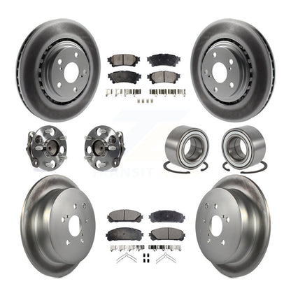 Kit de rotor et de plaquettes de frein revêtus de roulement de moyeu avant et arrière (10 pièces) pour Toyota Sienna FW