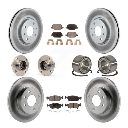 Kit de rotors et plaquettes de frein à disque revêtus de roulement de moyeu avant et arrière (10 pièces) pour Fiat 50
